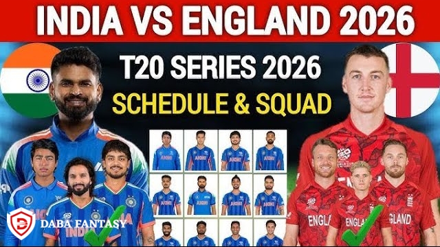 India vs England T20 series 2026 team